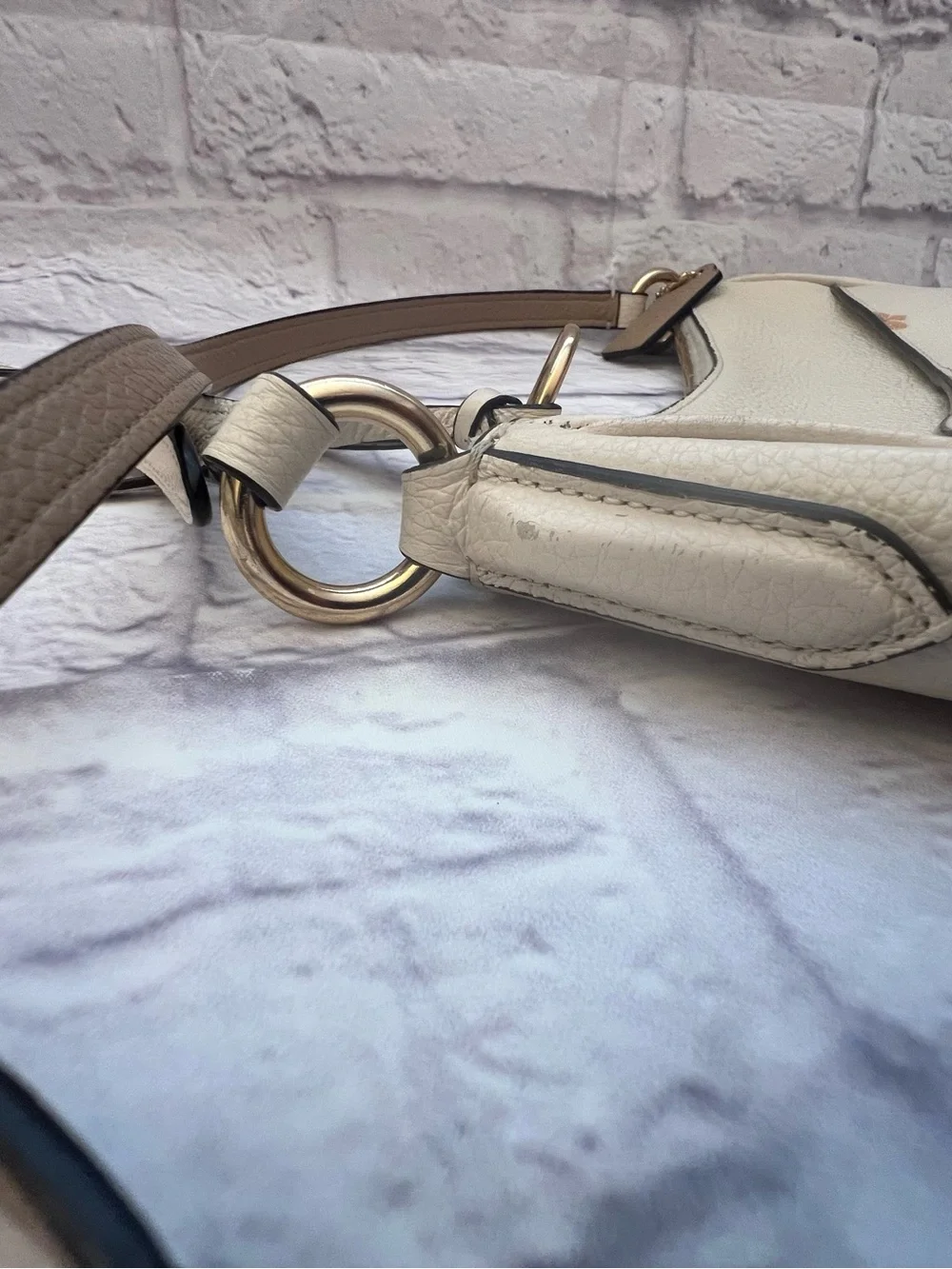 Coach Chaise Pebbled Leather Crossbody Bag with gold hardware